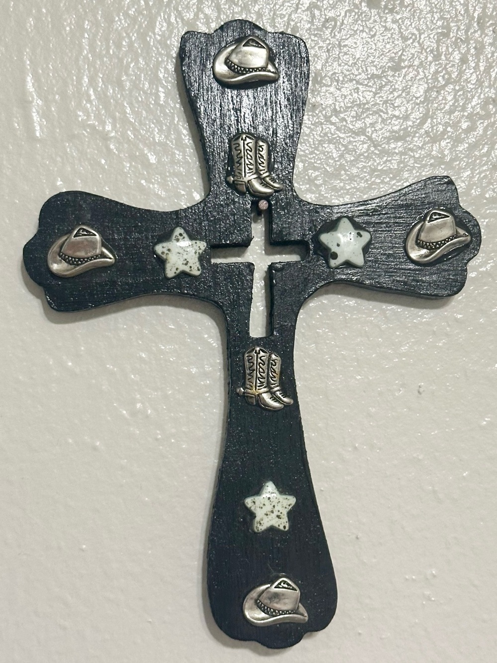 Black solid Wood Western Christian Cross